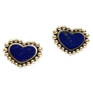 LAGOS Lapis Lazuli Maya Heart Stud Earrings